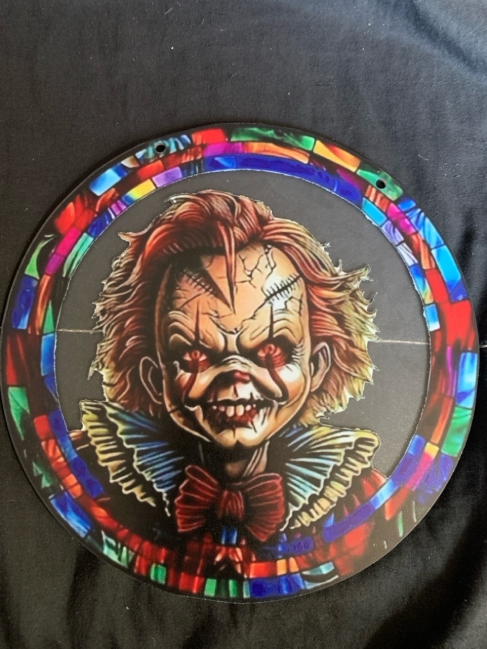 Chucky Pennywise Stained Glass Style Wall Art Horror Decor Child’s Play Plaque